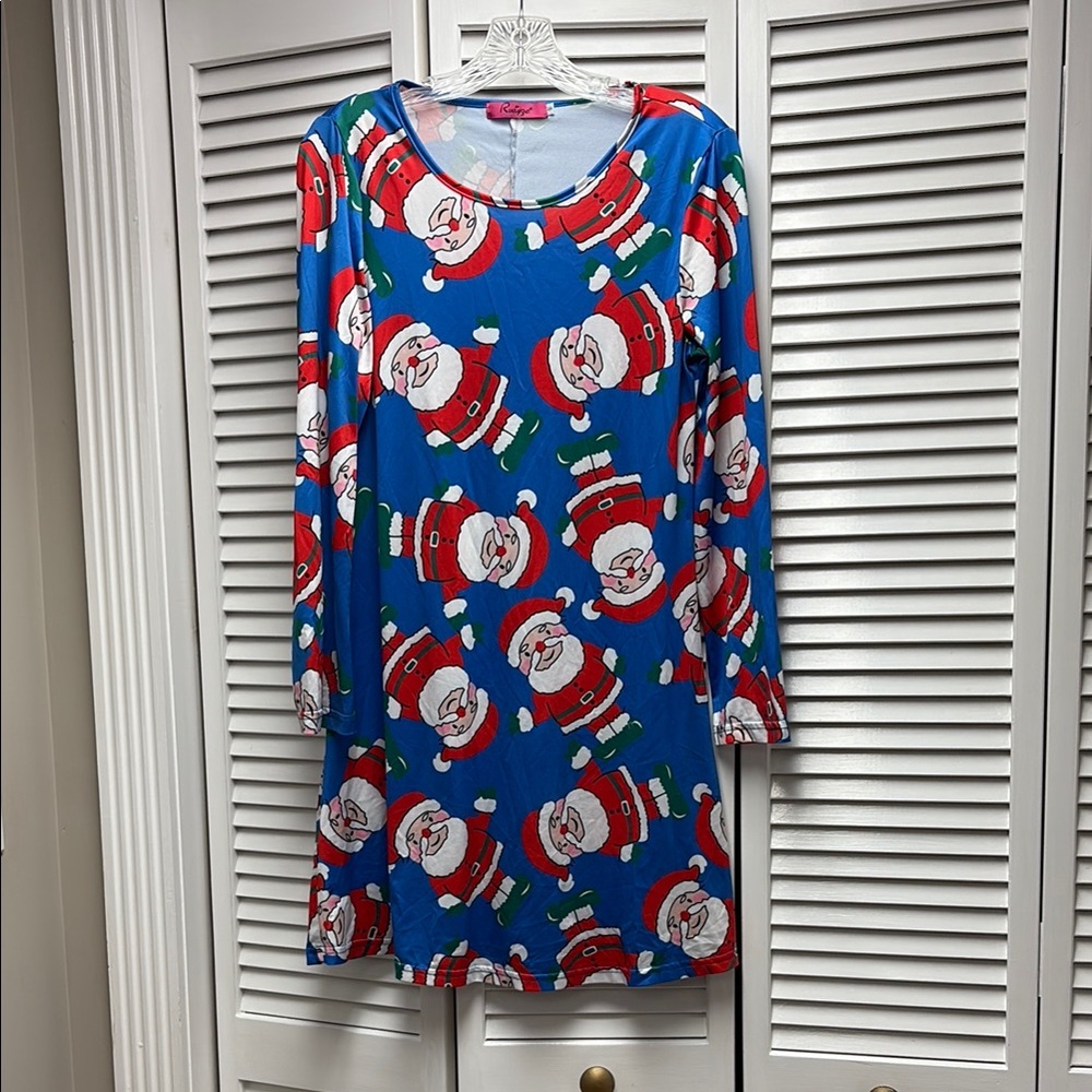 Festive Santa Print Dress